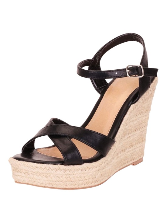 Shoes - Women’s strappy espadrille platform wedge sandals